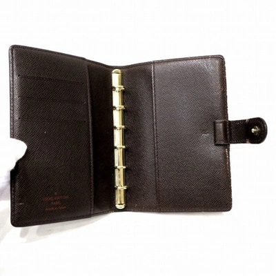 Pre-owned Louis Vuitton Couverture Agenda Fonctionnel Pm Brown Canvas Wallet  ()