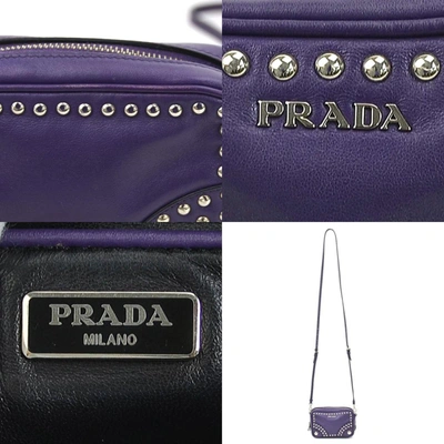 Shop Prada Saffiano Purple Leather Shopper Bag ()