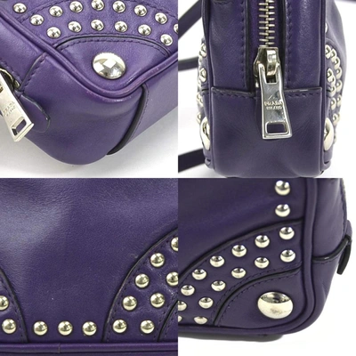 Shop Prada Saffiano Purple Leather Shopper Bag ()