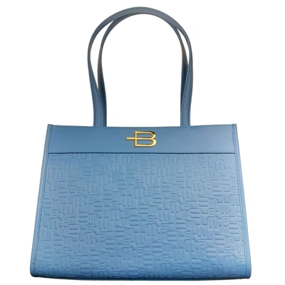 Shop Baldinini Trend Light Blue Leather Di Calfskin Shoulder Bag