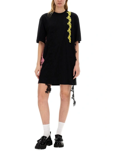 Shop Msgm Cotton Dress In Black