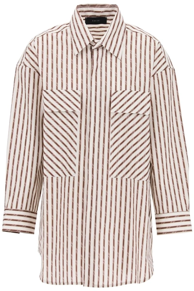 Shop Amiri Striped Maxi Shirt