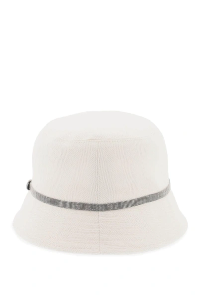 Shop Brunello Cucinelli Shiny Band Bucket Hat With