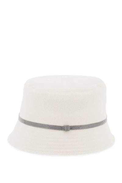 Shop Brunello Cucinelli Shiny Band Bucket Hat With