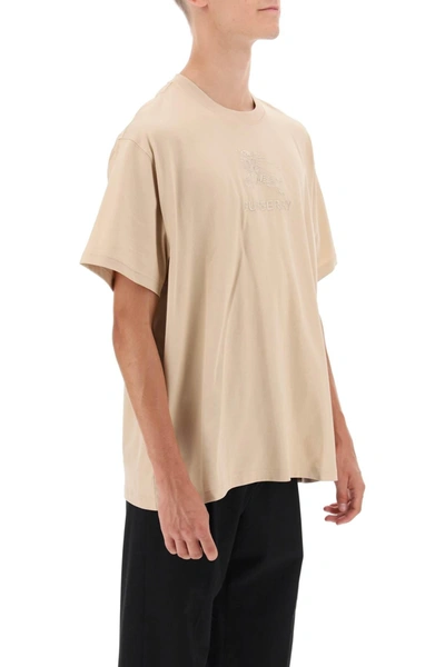 Shop Burberry Tempah T Shirt With Embroidered Ekd