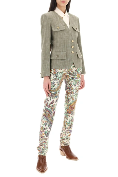 Shop Etro Fitted Jacket With Padded Shoulders