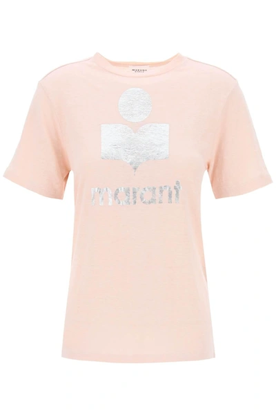 Shop Marant Etoile Isabel  Zewel T Shirt With Metallic Logo Print
