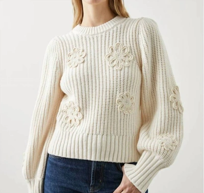 Shop Rails Romy Sweater In Ivory Crochet Daisies In Beige