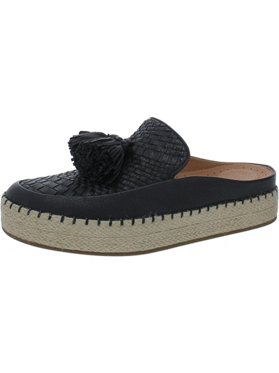 Shop Gentle Souls By Kenneth Cole Rory Womens Leather Slip-on Espadrilles In Black