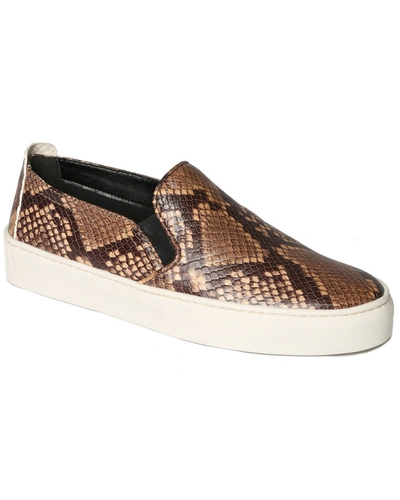 Shop The Flexx Sneak Name Leather Slip-on In Brown