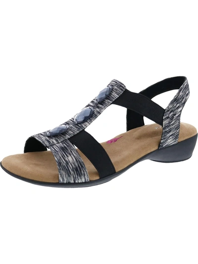 Shop Ros Hommerson Mackenzie Womens Embellished Slip On Slingback Sandals In Multi
