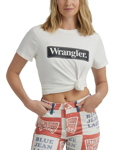 Shop Wrangler Block Logo Regular T-shirt In White