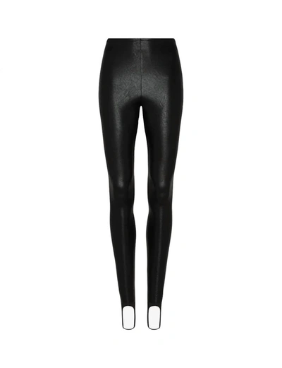 Commando Faux Leather Stirrup Legging Slg79 In Black In Black