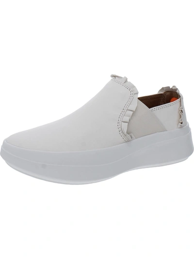 Shop Gentle Souls By Kenneth Cole Rosette Ruffle Womens Leather Lifestyle Slip-on Sneakers In White