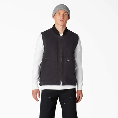 Shop Dickies Stonewashed Duck High Pile Fleece Lined Vest In Multi