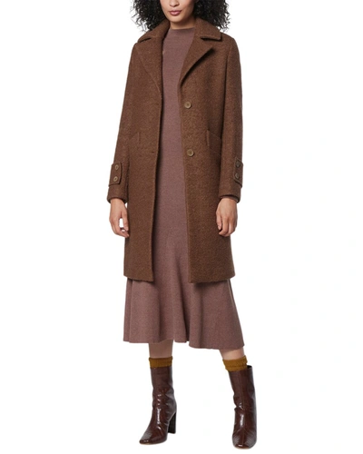 Shop Andrew Marc Regine Pressed Boucle Wool-blend Coat In Brown