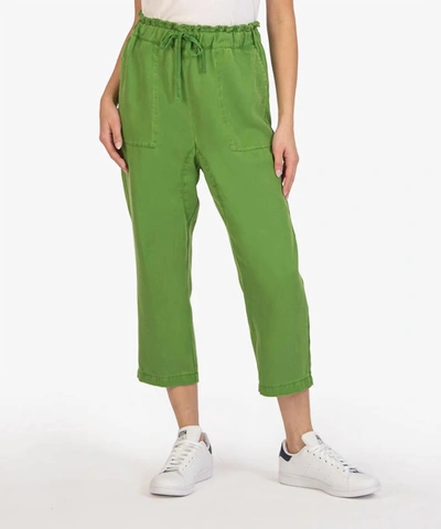 Shop Kut From The Kloth Crop Drawstring Pant In Green