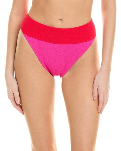 Shop Terez Textured High-rise Bottom In Pink