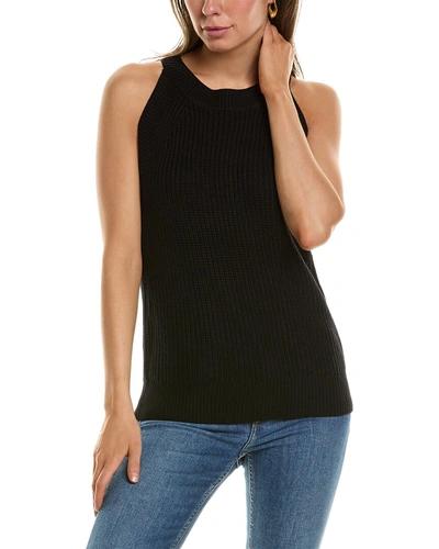 Shop Oat New York Halter Wool-blend Top In Black