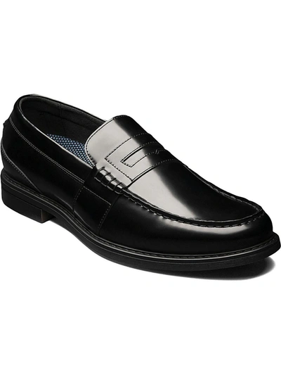 Shop Nunn Bush Lincoln Mens Leather Slip On Loafers In Black