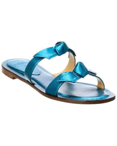 Shop Alexandre Birman Clarita Leather Sandal In Blue