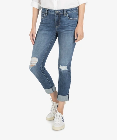 Kut From The Kloth Catherine High Rise Boyfriend Jean In Lucrative In Blue