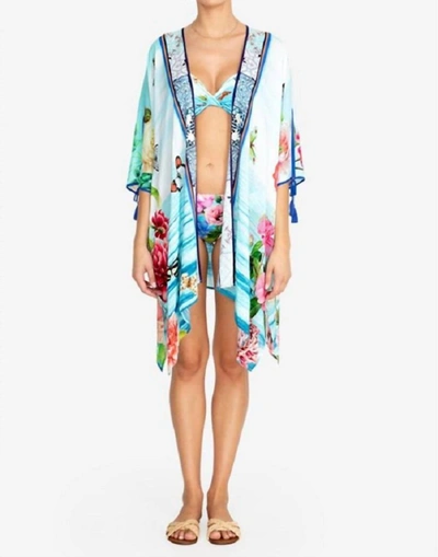 Johnny Was Costa Azul Short Kimono Cover Up In Multi In Multi