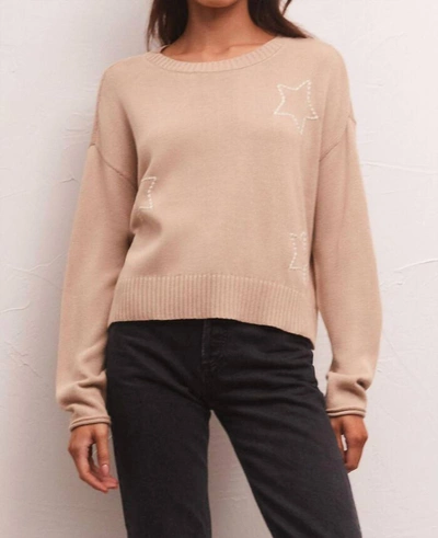 Shop Z Supply Sienna Open Star Sweater In Beige