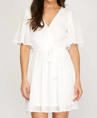 She + Sky Piece Of Cake Ruffle Dress In White In White