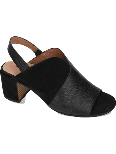 Shop Gentle Souls By Kenneth Cole Charlene Hooded Womens Leather Peep Toe Heel Sandals In Black