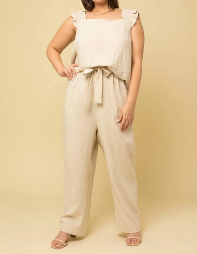 Gilli Linen Paper Bag Pants In Natural In White