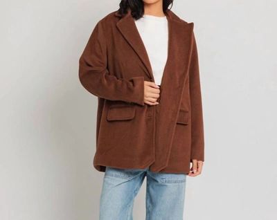 Shop Le Lis Isla Oversized Blazer Coat In Brown