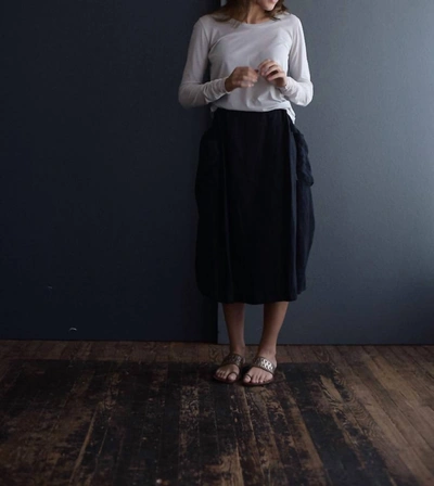Shop Marc Le Bihan Skirt Double Layer Linen In Black