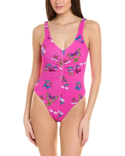 Shop Terez Textured One-piece In Pink