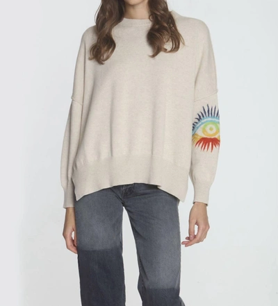 Shop Label+thread Karma Sweatshirt In Sand Evil Eye In Beige