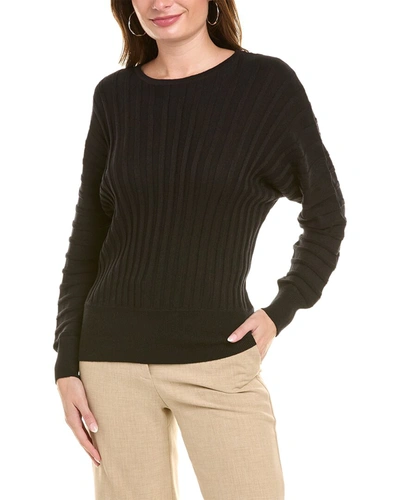 Shop T Tahari Dolman Cashmere-blend Sweater In Black