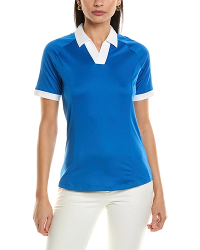 Shop Callaway V-placket Colorblock Polo Shirt In Blue