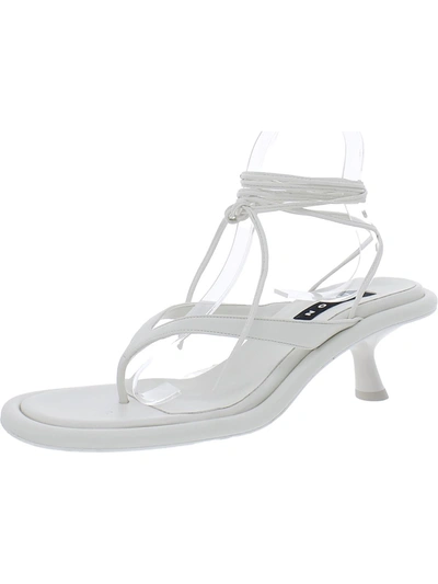 Shop Simon Miller Womens Faux Leather Strappy Thong Sandals In White