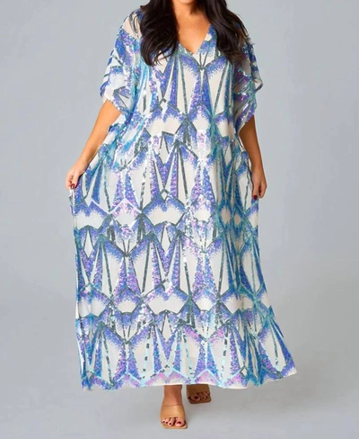 Shop Buddylove Atlas Caftan Dress In Queen Of The Sea In Multi