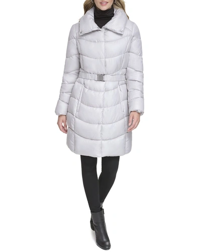 Shop Kenneth Cole Puffer Jacket In Silver