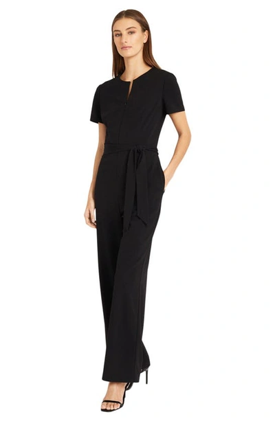Shop Donna Morgan For Maggy Flare Leg Jumpsuit In Black