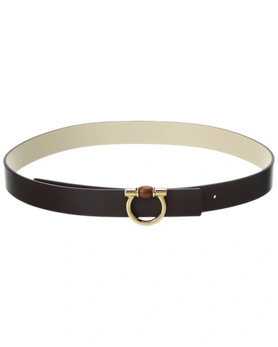 Shop Ferragamo Gancini Reversible & Adjustable Leather Belt In Brown
