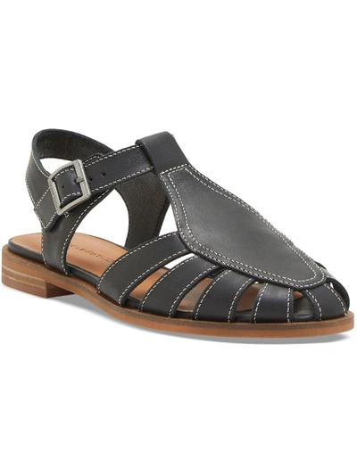 Shop Lucky Brand Dallila Womens Leather Slingback Fisherman Sandals In Black