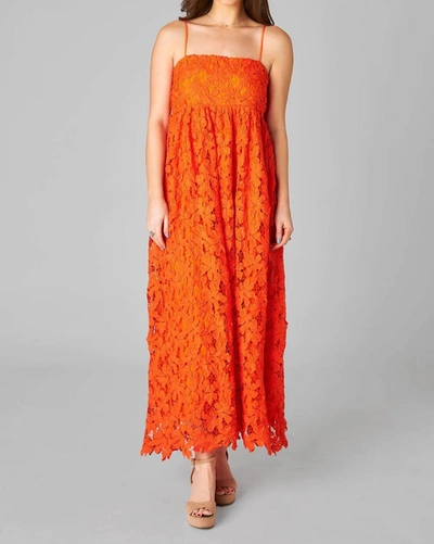 Shop Buddylove Tiana Lace Midi Dress In Orange