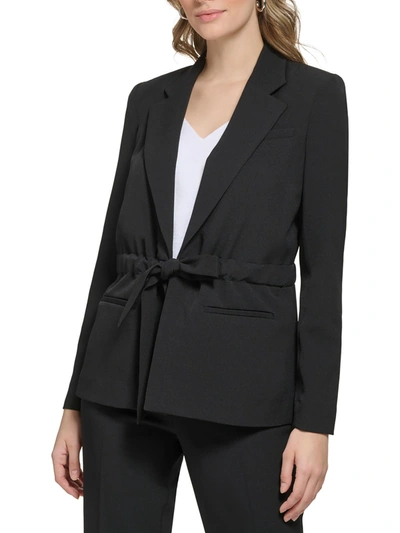 Shop Calvin Klein Womens Woven Long Sleeves Suit Jacket In Black