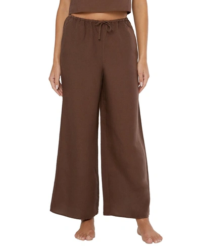 Shop Onia Air Linen-blend Drawstring Pant In Brown