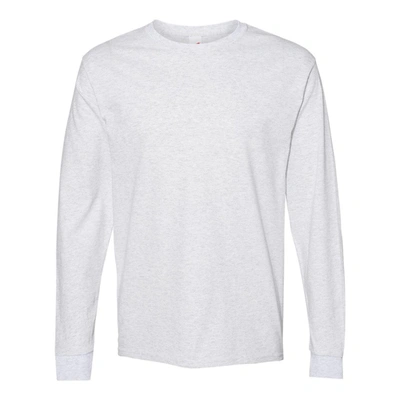 Hanes Essential-t Long Sleeve T-shirt In Grey