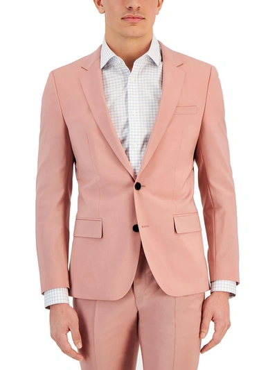 Shop Hugo Mens Wool Blend Long Sleeves Two-button Blazer In Pink