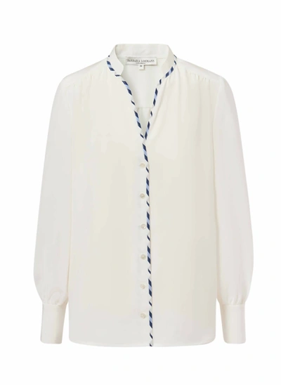 Shop Barbara Lohmann Bellamy Silk Blouse With Trim In White