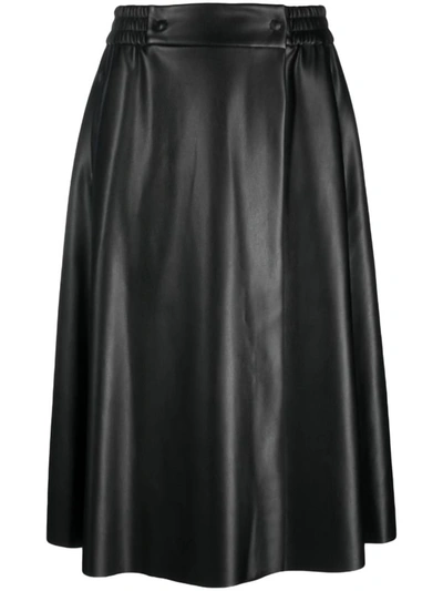 Shop Nude Midi Skirt In Black